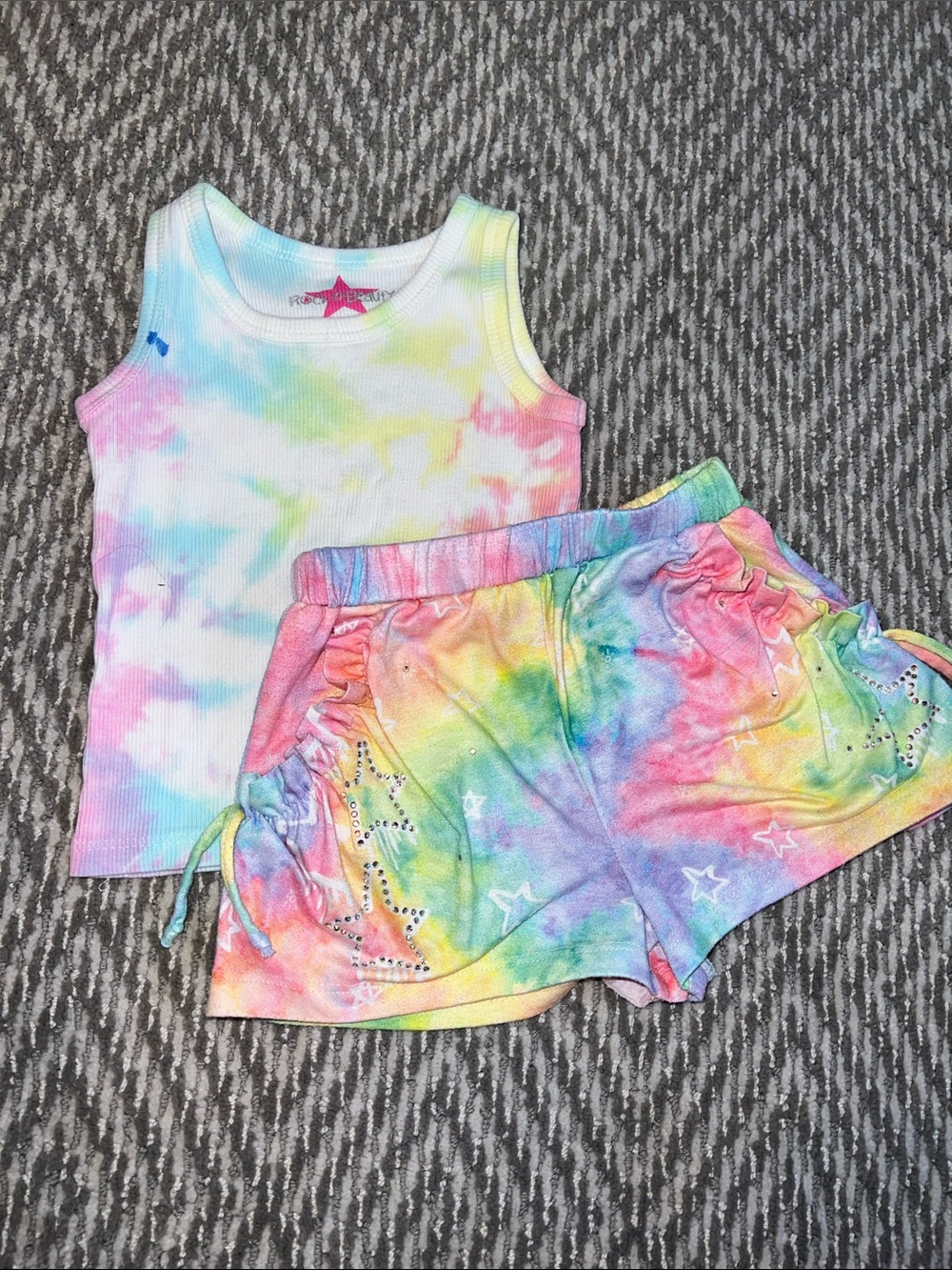 Kids Tie-Dye Tank & Shorts Matching Set - Multicolor